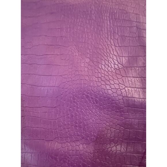 BarIII Mini Skirt Purple Croc Embossed Faux Leather Zip Detail  Sz L Aesthetic - Picture 14 of 16